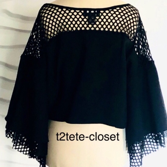 GRACIA cropped top with multiple mesh sleeves - Picture 2 of 11